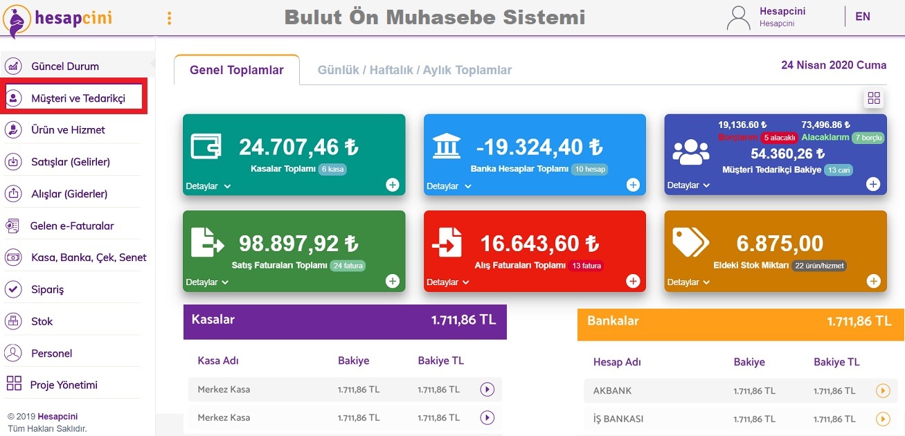 hesapcini muhasebe program