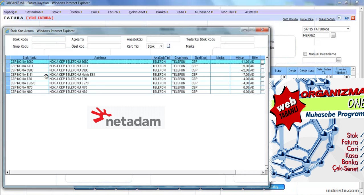 netadam muhasebe program