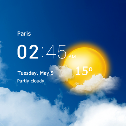 Transparent clock & weather icon
