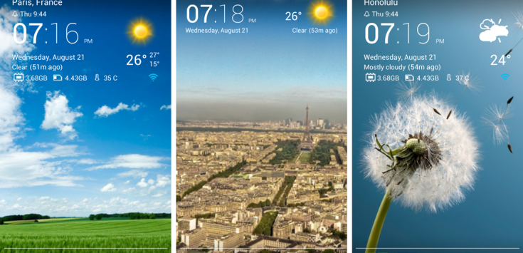 Transparent clock & weather indir