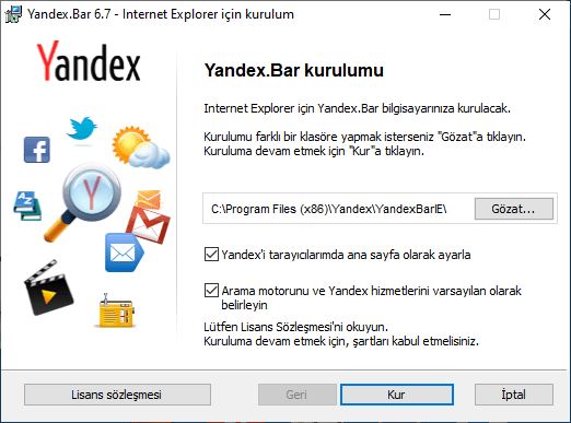 Yandex.Bar İnternet Explorer indir
